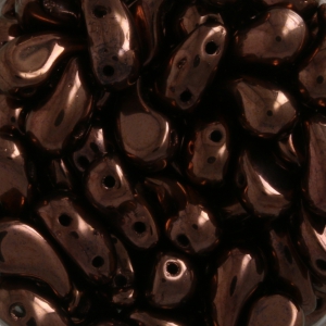 Cuentas de vidrio checa 2 agujeros Zoliduo® Right 5x8mm Dark Bronze x20