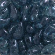 Cuentas de vidrio checa 2 agujeros Zoliduo® Right  5x8mm Luster Tr. Blue x20