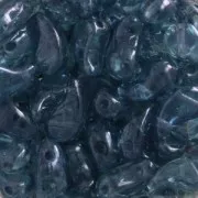 Cuentas de vidrio checa 2 agujeros Zoliduo® Right  5x8mm Luster Tr. Blue x20