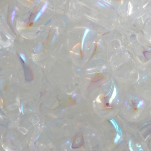 Cuentas de vidrio checa 2 agujeros Zoliduo® Right 5x8mm Crystal AB x20