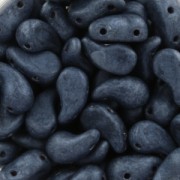 Cuentas de vidrio checa 2 agujeros Zoliduo® Left 5x8mm Jet Hematite Mat x20|raw }}