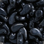 Cuentas de vidrio checa 2 agujeros Zoliduo® Left 5x8mm Jet Hematite  x20|raw }}