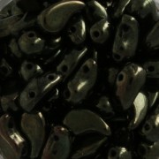 Cuentas de vidrio checa 2 agujeros Zoliduo® Left 5x8mm Jet Green Luster x20|raw }}