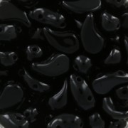 Cuentas de vidrio checa 2 agujeros Zoliduo® Left 5x8mm Jet  x20