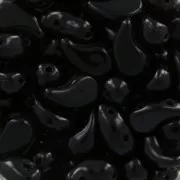 Cuentas de vidrio checa 2 agujeros Zoliduo® Left 5x8mm Jet  x20