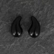 Cuentas de vidrio checa 2 agujeros Zoliduo® Left 5x8mm Jet  x20