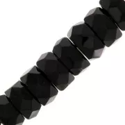 Cuentas arandalas Heishi facetadas 6x3 mm - Azabache x25