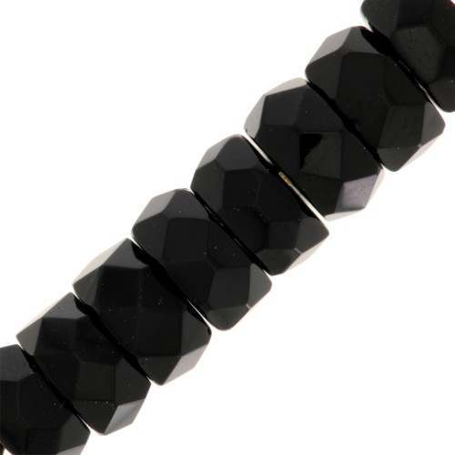 Rondel facetado 6x3 mm Jet x25