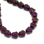 Cuenta Cuenta de Hematite Cabeza de Buda 8x8x7 mm Purple Iris x1