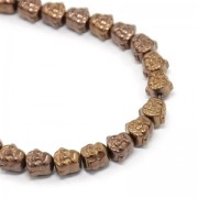 Cuenta Cuenta de Hematite Cabeza de Buda 8x8x7 mm Dark Bronze x1