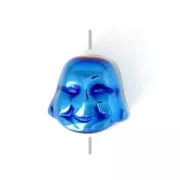 Cuenta Cuenta de Hematite Cabeza de Buda 8x8x7 mm Blue Metallic x1