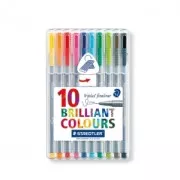 10 rotuladores Triplus Fineliner de 0.3 mm - STAEDTLER - Brillante Colours