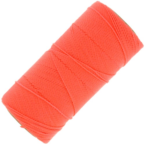 Bobina de hilo encerado Linhasita para micro macramé 1 mm - Coral fluo (394) x168m