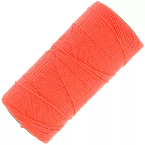 Bobina de hilo encerado Linhasita para micro macramé 1 mm - Coral fluo (394) x168m