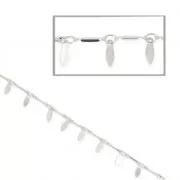 Cadena navette 3x6 mm plateado x 50 cm