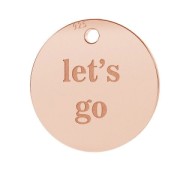 Dije Grabado Let's go 11 mm de Plata 925 dorado rosa x1|raw }}