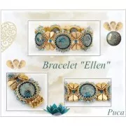 Cabuchón de vidrio par Puca® 18 mm Rosa Pearl x 1