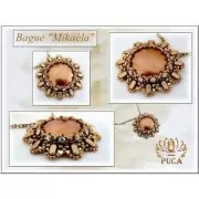 Cabuchón de vidrio par Puca® 18 mm Rosa Pearl x 1