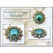 Cabuchón de vidrio par Puca® 25 mm Rosa Pearl x 1