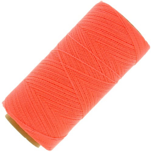 Bobina de hilo encerado Linhasita para micro macramé 0,5 mm - Fluo Coral (394) x335m