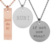 Dije rectangular grabado Just do it  de Plata 925 dorado rosax1