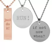 Dije rectangular grabado Just do it  de Plata 925 dorado rosax1