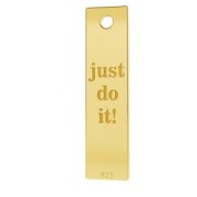 Dije rectangular grabado Just do it de Plata 925 Dorado con oro fino x1|raw }}
