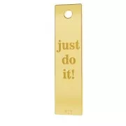 Dije rectangular grabado Just do it de Plata 925 Dorado con oro fino x1
