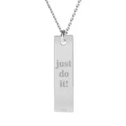 Dije rectangular grabado Just do it de Plata 925 Dorado con oro fino x1