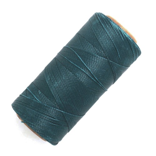 Bobina de hilo encerado Linhasita para micro macramé 0,5 mm - Teal (228) x335m