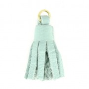 Pompón de cuero 22 mm - Mint - Dorado con oro fino x1|raw }}