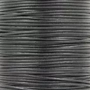 Cordón de cuero europeo 1 mm Negro x1 m