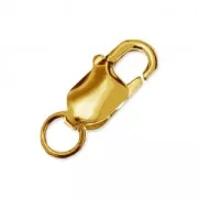 Cierre mosquetón alargado 11,7 mm - Plata 925 con oro fino Plateado x1