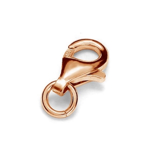 Cierre mosquetón 11 mm de Plata 925 dorado rosa x1
