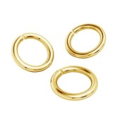 Anillas abiertas 3x0.7 mm de Plata 925 dorado con oro fino x25|raw }}