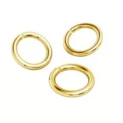 Anillas abiertas 3x0.7 mm de Plata 925 dorado con oro fino x25