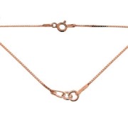 Cadena de malla Vénitienne para entrepieza 41 cm de Plata 925 dorado rosa x1|raw }}