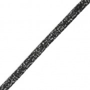 Hilo cordón Soutache metálico Trenza de Fabricación Italiana 3.5 mm Negro / Plateado x1m