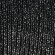 Hilo cordón Soutache metálico Trenza de Fabricación Italiana 3.5 mm Negro / Plateado x1m