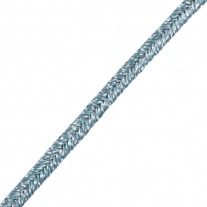 Hilo cordón Soutache metálico Trenza de Fabricación Italiana 3.5 mm Azul gris / plateado x1m