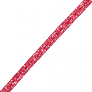 Hilo cordón Soutache metálico Trenza de Fabricación Italiana 3.5 mm Rojo / plateado x1m