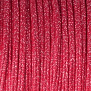 Hilo cordón Soutache metálico Trenza de Fabricación Italiana 3.5 mm Rojo / plateado x1m