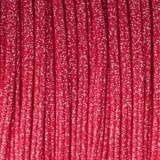 Hilo cordón Soutache metálico Trenza de Fabricación Italiana 3.5 mm Rojo / plateado x1m