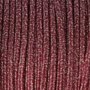 Hilo cordón Soutache metálico Trenza de Fabricación Italiana 3.5 mm Granate / plateado x1m