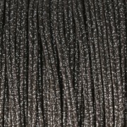 Hilo cordón Soutache metálico Trenza de Fabricación Italiana 3.5 mm Marrón / Plateado x1m