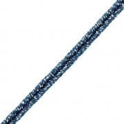 Hilo cordón Soutache metálico Trenza de Fabricación Italiana 3.5 mm Azul cobalt / Plateado x1m