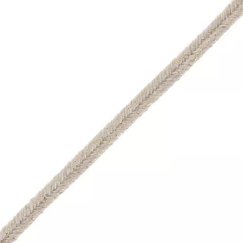 Hilo cordón Soutache metálico Trenza de Fabricación Italiana 3.5 mm Beige / Dorado x1m