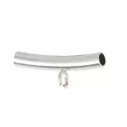 Colgante tubo para dije 20x3 mm para cordón rodiado