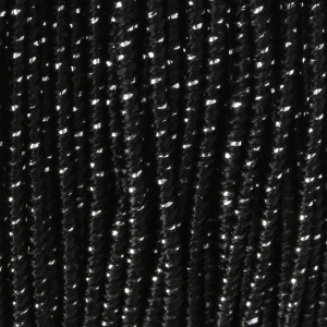 Bobina de hilo Bliss Elastico de fabricación italiana 1 mm Negro/Plateado x30m