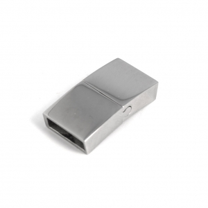 Fermoir coulissant/aimanté 22.4 x11.7 mm pour lacet 10 mm en acier inox